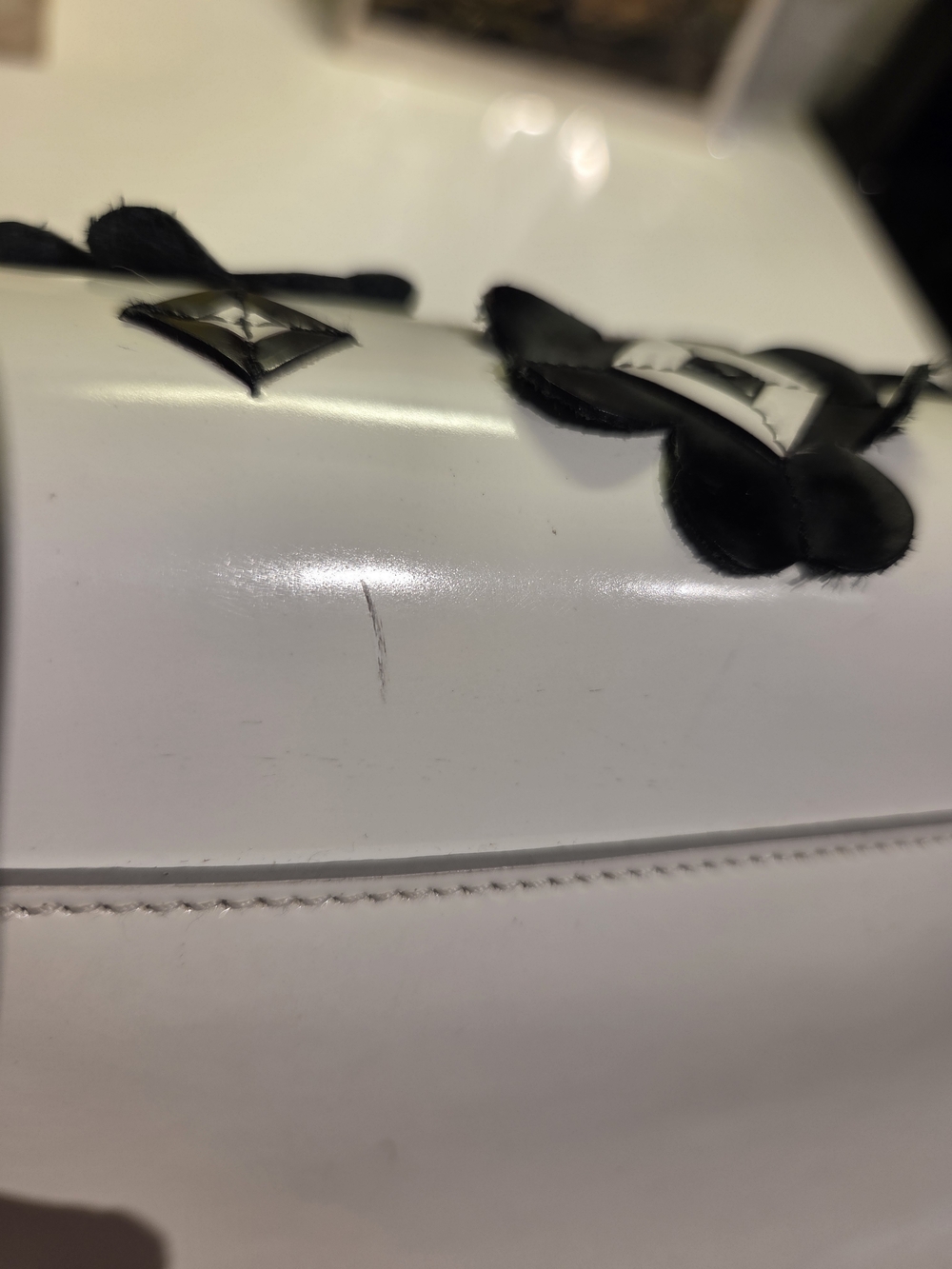 Prada White "Doctor Bag" with Black Floral Appliqués - Fall 2012 - Picture 7 of 16
